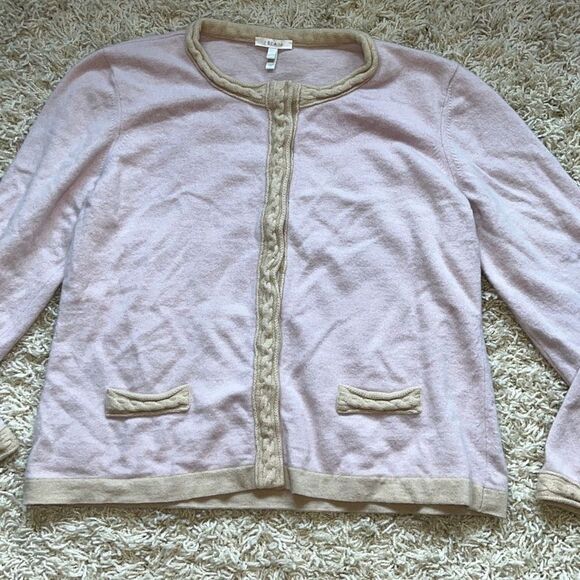 Beautiful Vintage Escada Pink And Tan Sweater Wool Cashmere Silk Blend Italy Siz - Picture 2 of 14